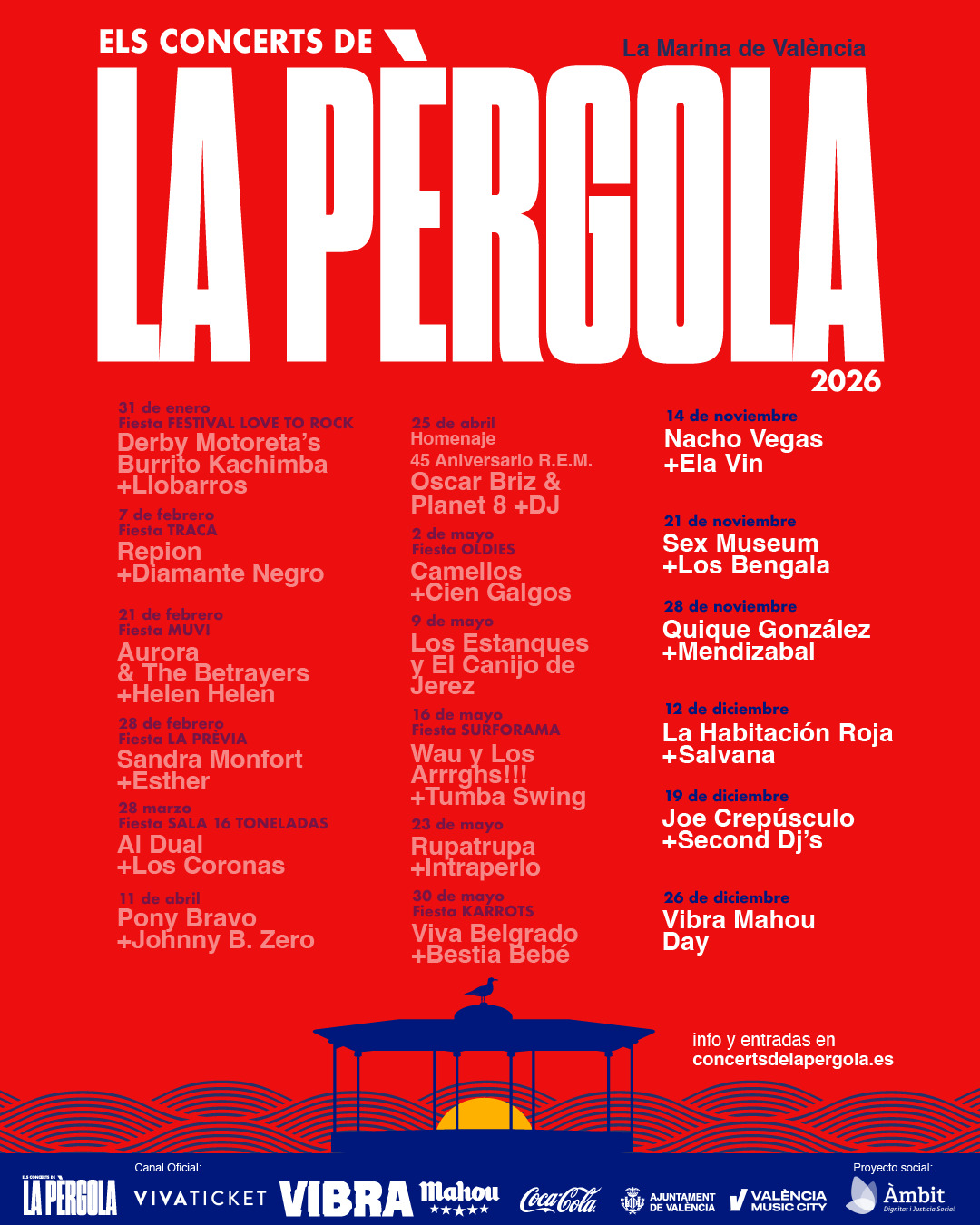 Cartel oficial de la programación completa de 2026, con las fechas desde el 14 de noviembre destacadas en blanco
